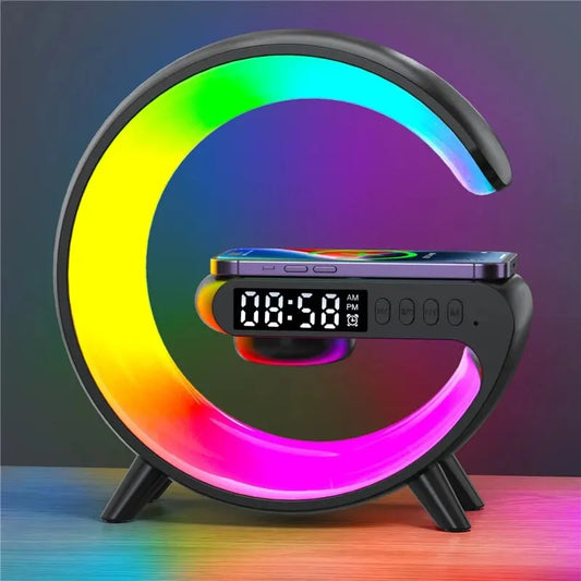 Smart wireless Charger Pad Stand Speaker  Lamp Alarm Clock Charging for iPhone and Samsung